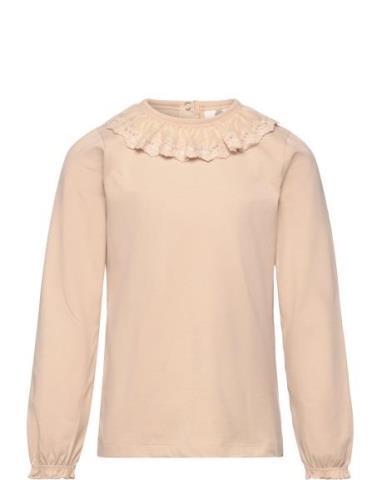 En Fant T-Shirt Ls Collar Beige