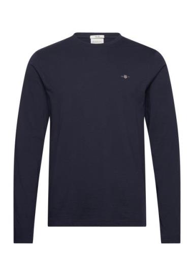 GANT Slim Shield Ls T-Shirt Marinblå