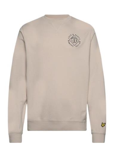 Lyle & Scott Stamp Crew Neck Sweatshirt Beige