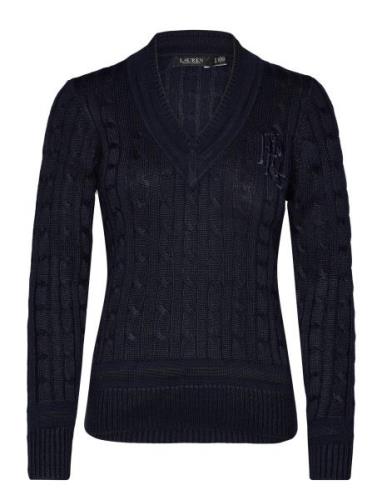 Lauren Ralph Lauren Cable-Knit Cricket Sweater Marinblå