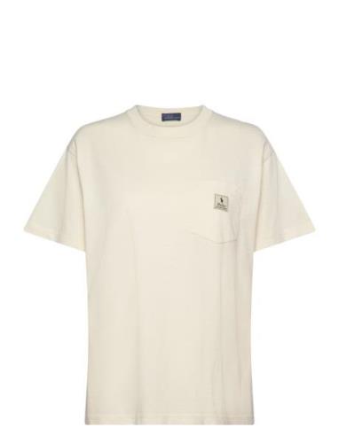 Polo Ralph Lauren Logo Cotton Jersey Pocket Tee Kräm