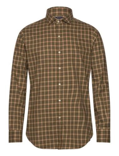 Polo Ralph Lauren Custom Fit Plaid Twill Shirt Khaki Green