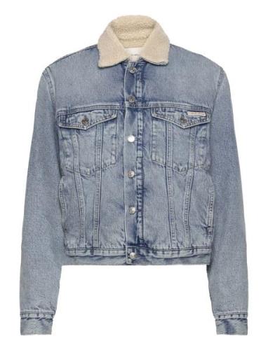 Calvin Klein Jeans Regular Sherpa Denim Jacket Blå