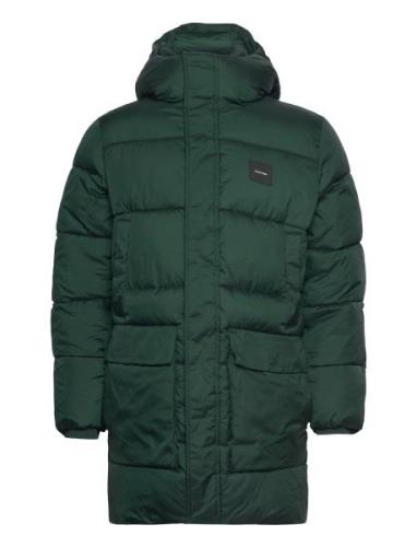 Calvin Klein Long Hooded Quilt Puffer Mw Grön