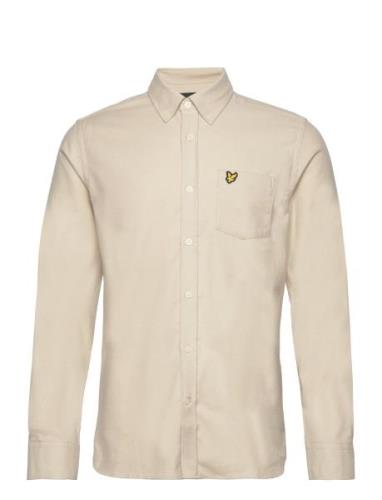 Lyle & Scott Plain Flannel Shirt Beige