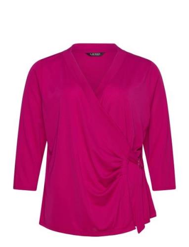 Lauren Women Stretch Jersey Top Rosa