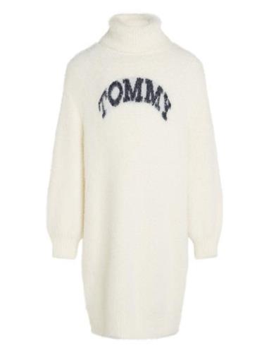 Tommy Hilfiger Tommy Turtleneck Fluffy Dress Ls Vit