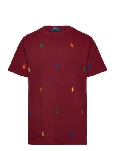 Ralph Lauren Kids Polo Pony Cotton Mesh Tee Burgundy