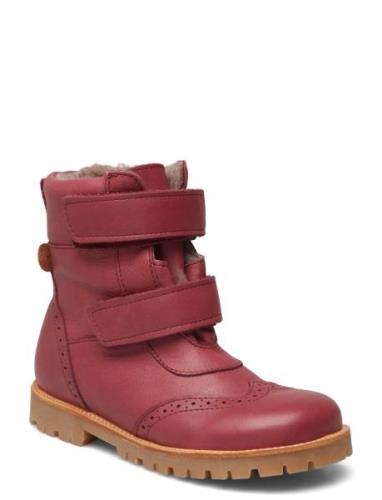 Pom Pom Rub Sole™ Broque Velcro Boot Tex Röd