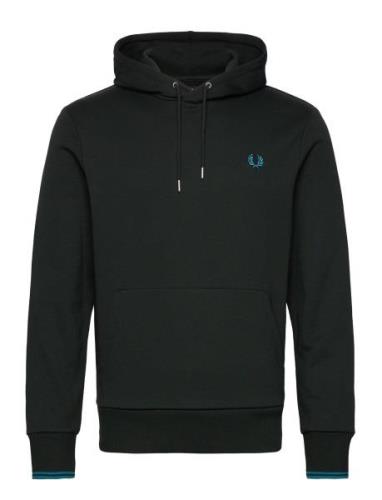 Fred Perry Tipped Hooded Sweatsh Svart