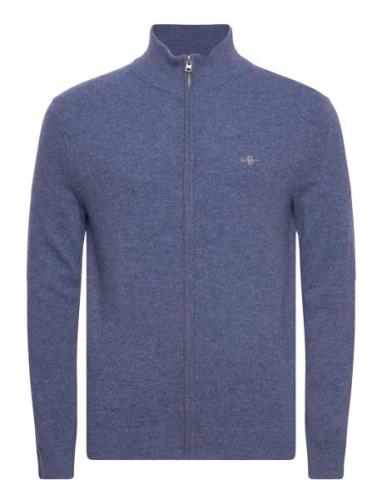 GANT Extrafine Lambswool Zip Cardigan Blå