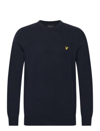 Lyle & Scott Cotton Merino Crew Neck Jumper Marinblå