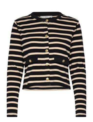 Mango Striped Cardigan With Buttons Svart