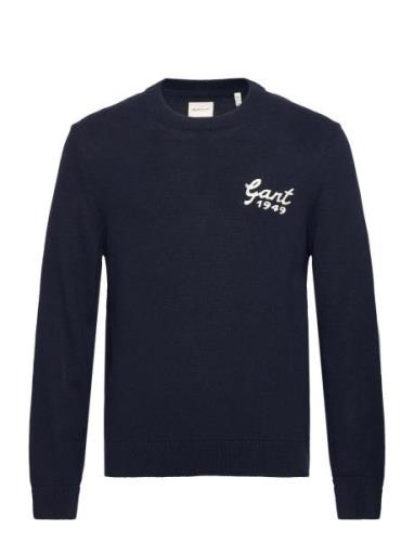 GANT Relaxed Letterman C-Neck Marinblå