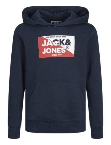 Jack & J S Jjnolan Sweat Hood Jnr Marinblå