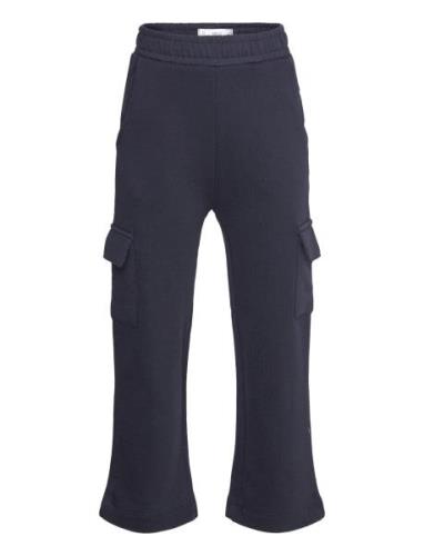 Mango Cotton Cargo Trousers Marinblå