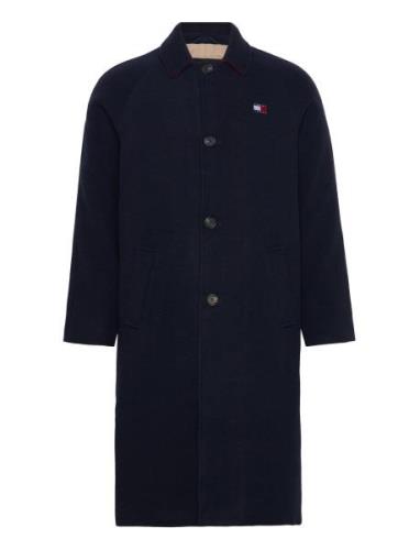 Tommy Jeans Tjm Wool Coat Marinblå