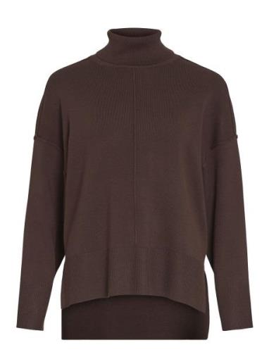 Vila Viostria Rollneck L/S Knit Top-Noos Brun