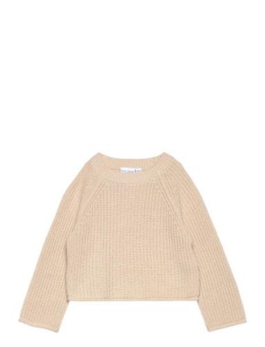 Name It Nmfvenja Ls Loose Short Knit Beige