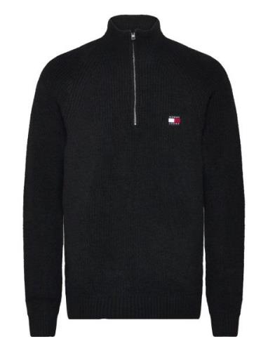 Tommy Jeans Tjm Reg 1/4 Zip Raglan Badge Svart