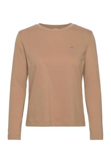 GANT Reg Shield Ls T-Shirt Beige