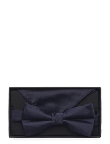 Lindbergh Black Polyester Bow Tie Marinblå