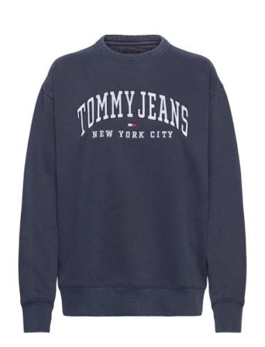 Tommy Jeans Tjw Rlx Varsity Crew Marinblå