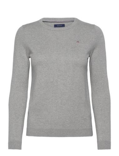 GANT Cotton C-Neck Grå