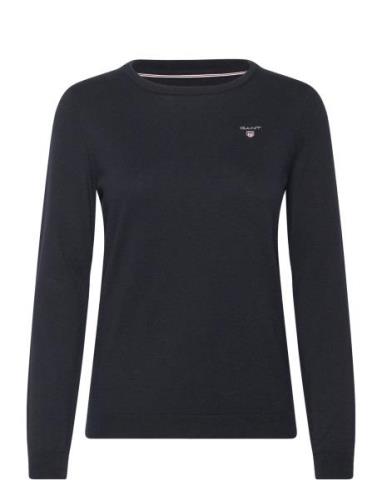 GANT Cotton C-Neck Marinblå