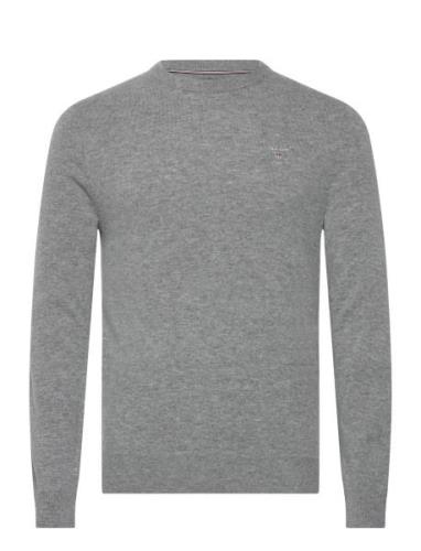 GANT Extrafine Lambswool C-Neck O/S Grå