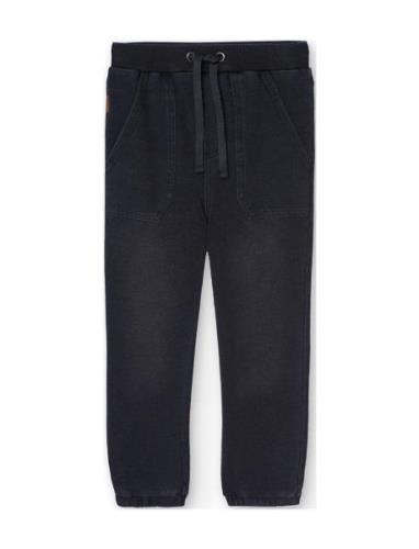 Boboli Fleece Denim Trousers For Boy -Bci Svart