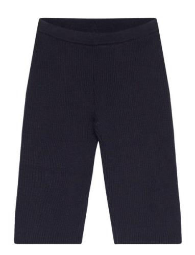 Mango Ribbed Trousers Marinblå