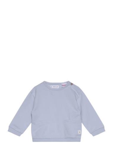 Mango Cotton Sweatshirt With Pockets Blå