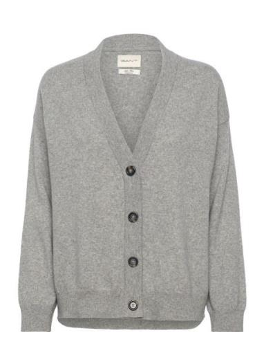 GANT Superfine Lambswool Cardigan Grå