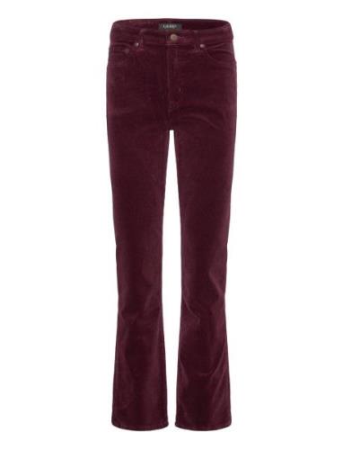 Lauren Ralph Lauren Stretch Corduroy Mid-Rise Straight Pant Burgundy