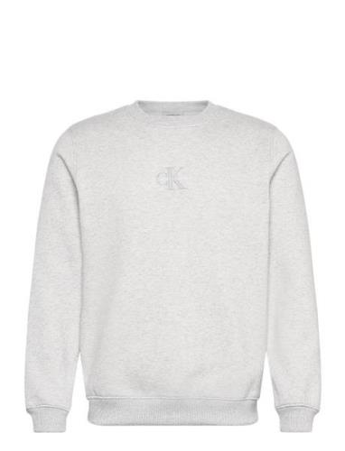 Calvin Klein Jeans Monologo Crew Neck Grå