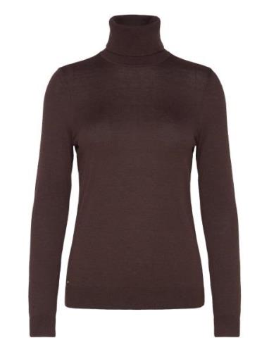 Lauren Ralph Lauren Silk-Blend Turtleneck Sweater Brun