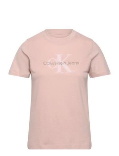 Calvin Klein Jeans Chenille Monologo Regular Tee Rosa