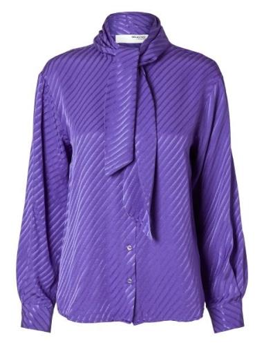 Selected Femme Slfcassia Ls Scarf Shirt B Lila