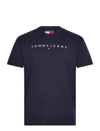 Tommy Jeans Tjm Reg Linear Logo Tee Ext Marinblå