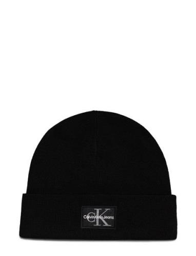 Calvin Klein Mono Logo Patch Beanie Warm Svart