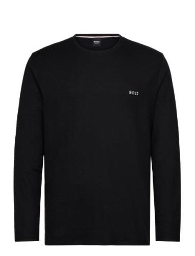 BOSS Waffle Ls-Shirt Svart