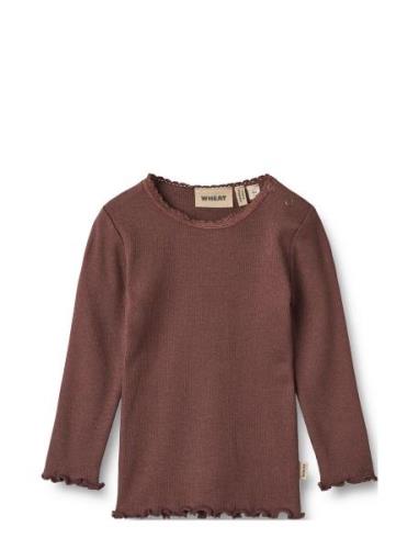 Wheat Rib T-Shirt L/S Reese Brun