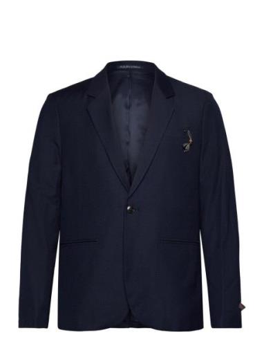 Scotch & Soda Relaxed Wool-Blend Single-Button Blazer Marinblå