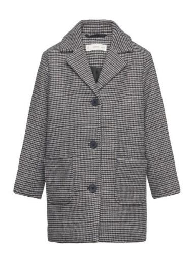 Mango Houndstooth Coat Brun