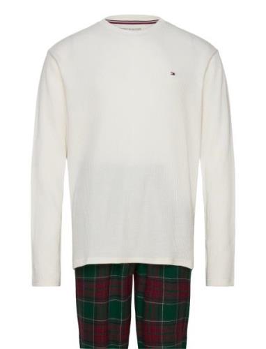 Tommy Hilfiger Ls Waffle Flannel Pj Set Vit