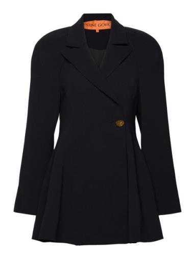 STINE GOYA Voluminous Mini Coat Dress, 2273 Cr Svart