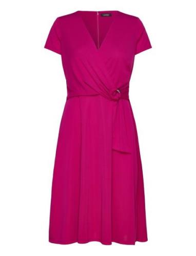 Lauren Ralph Lauren Surplice Jersey Dress Rosa