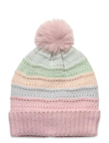 Lindex Beanie Rainbow W Pompom Rosa