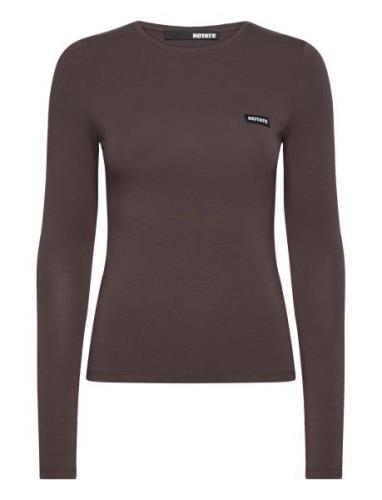 ROTATE Birger Christensen Long Sleeve T-Shirt Brun